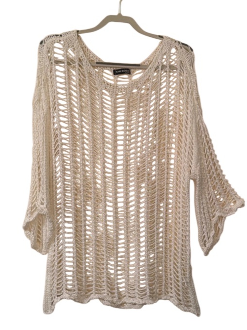 Raw Moda White Open Knit Crochet Top/Swimsuit Cover Up. Sz OS